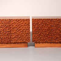 Zwei moderne Sideboards im brutalistischen Stil aus Massivholz