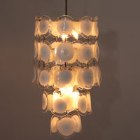 Italian Mid-Century Murano, Venetian Glass Disc Chandelier by Vistosi