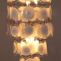 Italian Mid-Century Murano, Venetian Glass Disc Chandelier by Vistosi