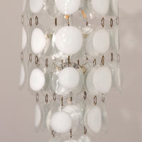 Italian Mid-Century Murano, Venetian Glass Disc Chandelier by Vistosi