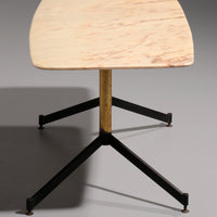 Couchtisch aus Marmor, Italien, im Stil von Gio Ponti, Metall, Messing, 1960er Jahre