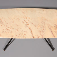 Couchtisch aus Marmor, Italien, im Stil von Gio Ponti, Metall, Messing, 1960er Jahre