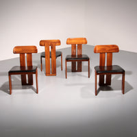 Mario Marenco Walnoten Sapporo Eetkamerstoelen voor Mobilgirgi, jaren 70