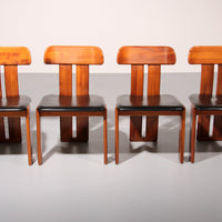 Mario Marenco Walnoten Sapporo Eetkamerstoelen voor Mobilgirgi, jaren 70