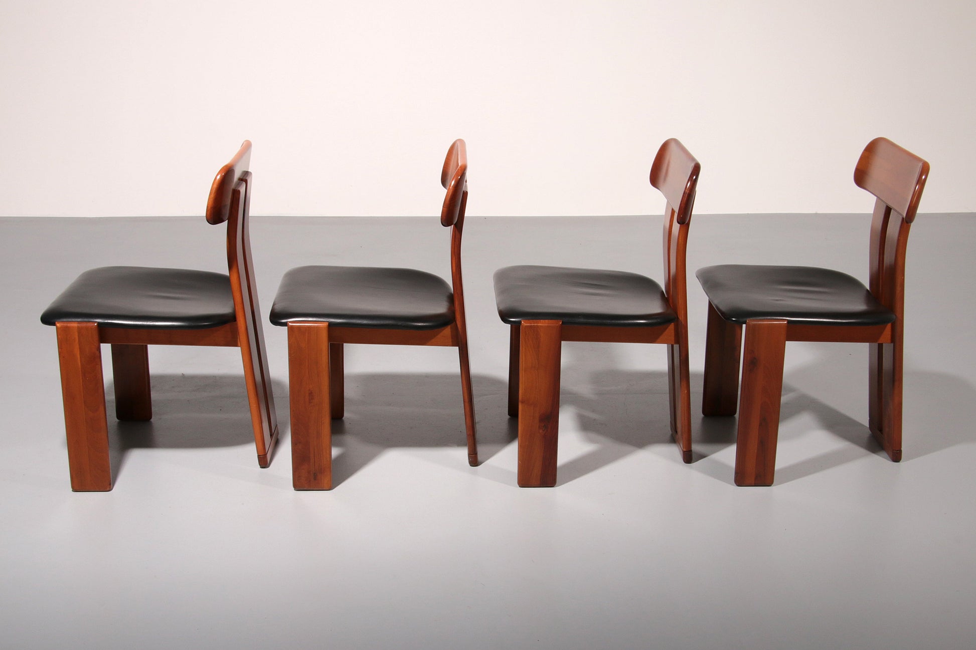 Mario Marenco Walnut Sapporo Dining Chairs for Mobilgirgi, 1970s