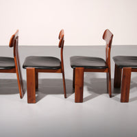 Mario Marenco Walnoten Sapporo Eetkamerstoelen voor Mobilgirgi, jaren 70