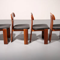 Mario Marenco Walnoten Sapporo Eetkamerstoelen voor Mobilgirgi, jaren 70