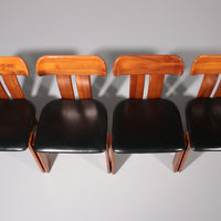Mario Marenco Walnoten Sapporo Eetkamerstoelen voor Mobilgirgi, jaren 70