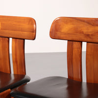 Mario Marenco Walnoten Sapporo Eetkamerstoelen voor Mobilgirgi, jaren 70