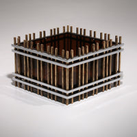 Italienischer modernistischer Pflanzkübel „Fioriera“, Romeo Rega zugeschrieben – Messing, Chrom und Acryl