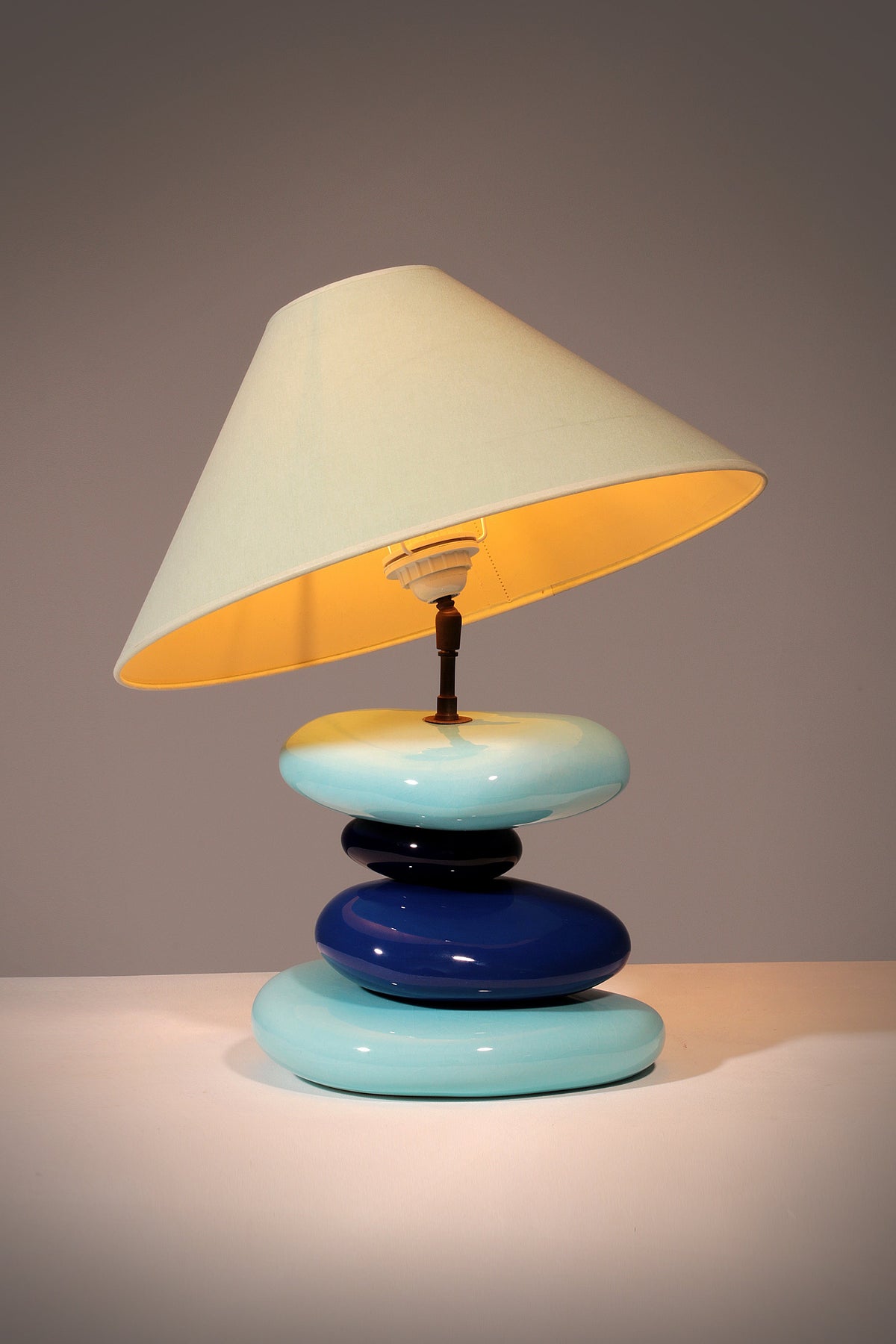 France Pebble table lamp by François Chatain, 1980s