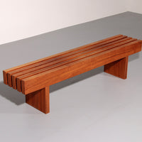 Italienische Teakholzbank aus den 1970er Jahren – 180 cm, Eleganz der Mitte des 20. Jahrhunderts