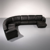 De Sede Modulares 7-teiliges Ledersofa im Mid-Century-Stil in Schwarz – Schweizer Ikone