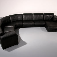 De Sede Modulares 7-teiliges Ledersofa im Mid-Century-Stil in Schwarz – Schweizer Ikone
