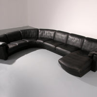 De Sede Modulares 7-teiliges Ledersofa im Mid-Century-Stil in Schwarz – Schweizer Ikone
