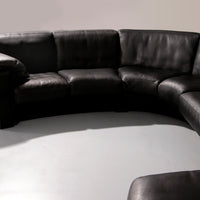 De Sede Modulares 7-teiliges Ledersofa im Mid-Century-Stil in Schwarz – Schweizer Ikone