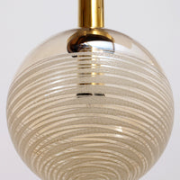 Glashütte Limburg Hängelampe aus bernsteinfarbenem Glas, 1960er Jahre