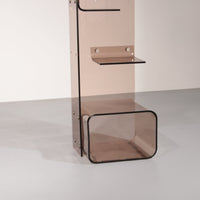 Ikonisches Plexiglas-Bücherregal von Michel Dumas – Französisches Weltraum-Design der 1970er Jahre