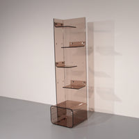 Ikonisches Plexiglas-Bücherregal von Michel Dumas – Französisches Weltraum-Design der 1970er Jahre