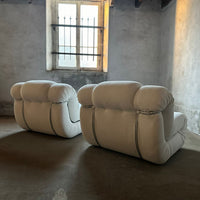 Mimo Padova Ivory Bouclé Modular Lounge Chairs „Velasquez“ – 1970