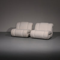 Mimo Padova Ivory Bouclé Modular Lounge Chairs „Velasquez“ – 1970