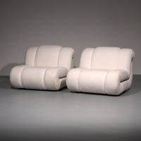 Mimo Padova Ivory Bouclé Modular Lounge Chairs „Velasquez“ – 1970