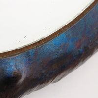 Brutalistische stoere wandspiegel met emaille op metaal jaren 70.