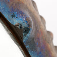 Brutalistische stoere wandspiegel met emaille op metaal jaren 70.
