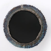 Brutalistische stoere wandspiegel met emaille op metaal jaren 70.