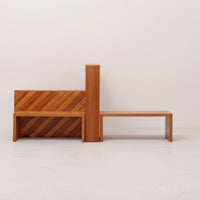 Modulares Buchenholz-Set mit zwei Raumteilern und Bänken, Italien, 1970