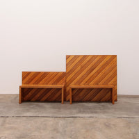 Modulares Buchenholz-Set mit zwei Raumteilern und Bänken, Italien, 1970