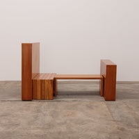 Modulares Buchenholz-Set mit zwei Raumteilern und Bänken, Italien, 1970