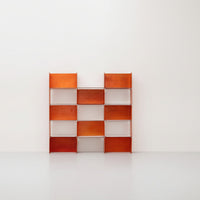 Modulares französisches Wandregal in Orange, 1960er Jahre