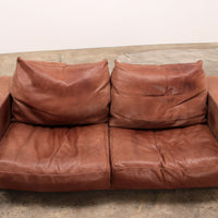 Vintage Cognac Ledersofa Budapest von Paola Navone für Baxter