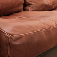 Vintage Cognac Ledersofa Budapest von Paola Navone für Baxter