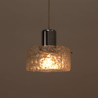 Vintage Ice Glass Pendant Lamp by Egon Hillebrand, 1960s Germany