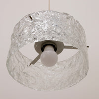 Vintage Ice Glass Pendant Lamp by Egon Hillebrand, 1960s Germany