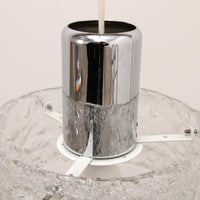 Vintage Ice Glass Pendant Lamp by Egon Hillebrand, 1960s Germany
