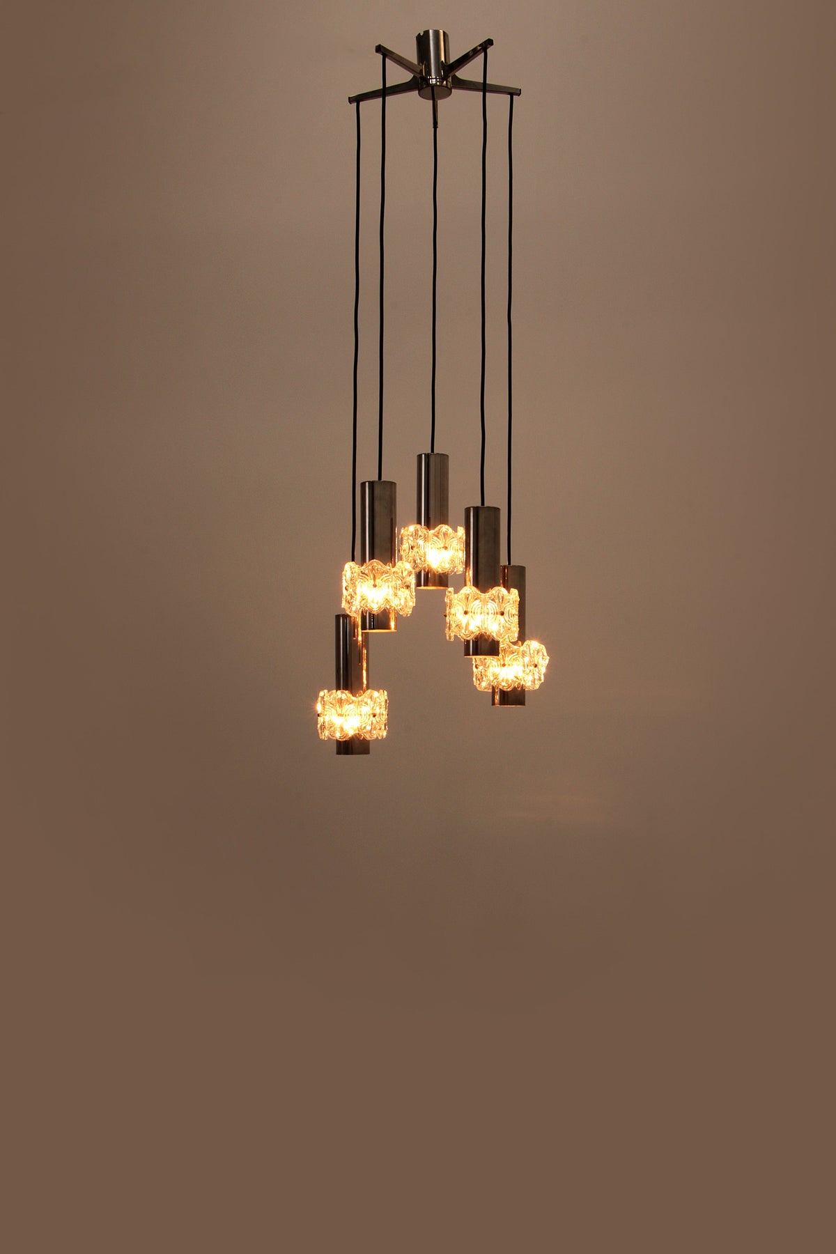 Vintage-Kaskaden-Kronleuchter mit 5 Leuchten im Hollywood-Regency-Design
