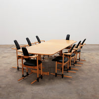 Essgruppe Stokke mit großem Tisch und 8 Stühlen von Peter Opsvik