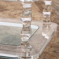 Vintage Franse Lucite en Glazen Salontafel van Maison Romeo