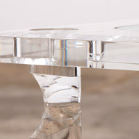 Vintage Franse Lucite en Glazen Salontafel van Maison Romeo