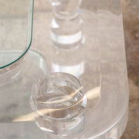 Vintage Franse Lucite en Glazen Salontafel van Maison Romeo
