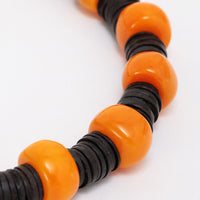 Bernsteinkette mit Leder und silbernem Magnetverschluss