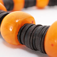Bernsteinkette mit Leder und silbernem Magnetverschluss