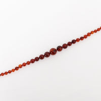 Vintage-Halskette mit runden orangefarbenen Bernsteinperlen, 1960