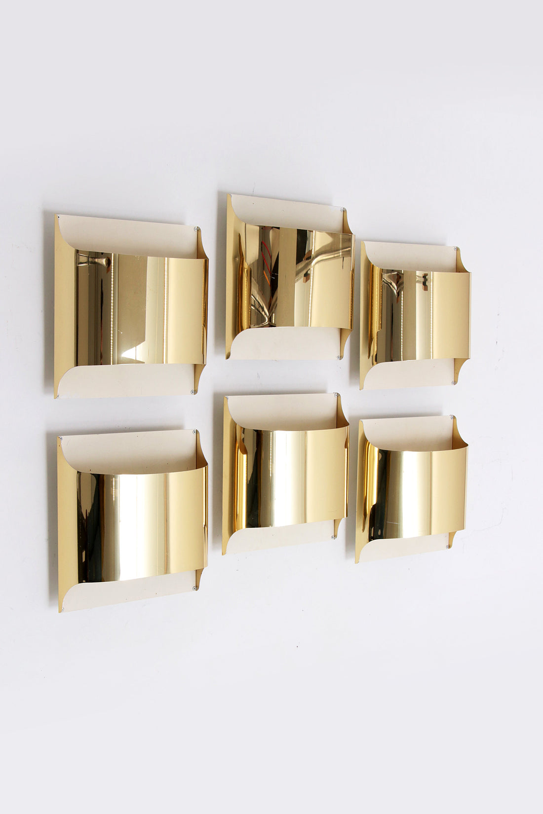 Vintage-Wandlampen in Gold von Staff Leuchten – 6er-Set