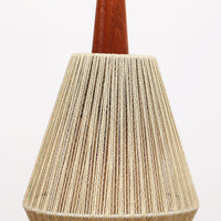 Vintage Teak Hanglamp met Dubbele Kappen, Jaren 60 Zweeds Design