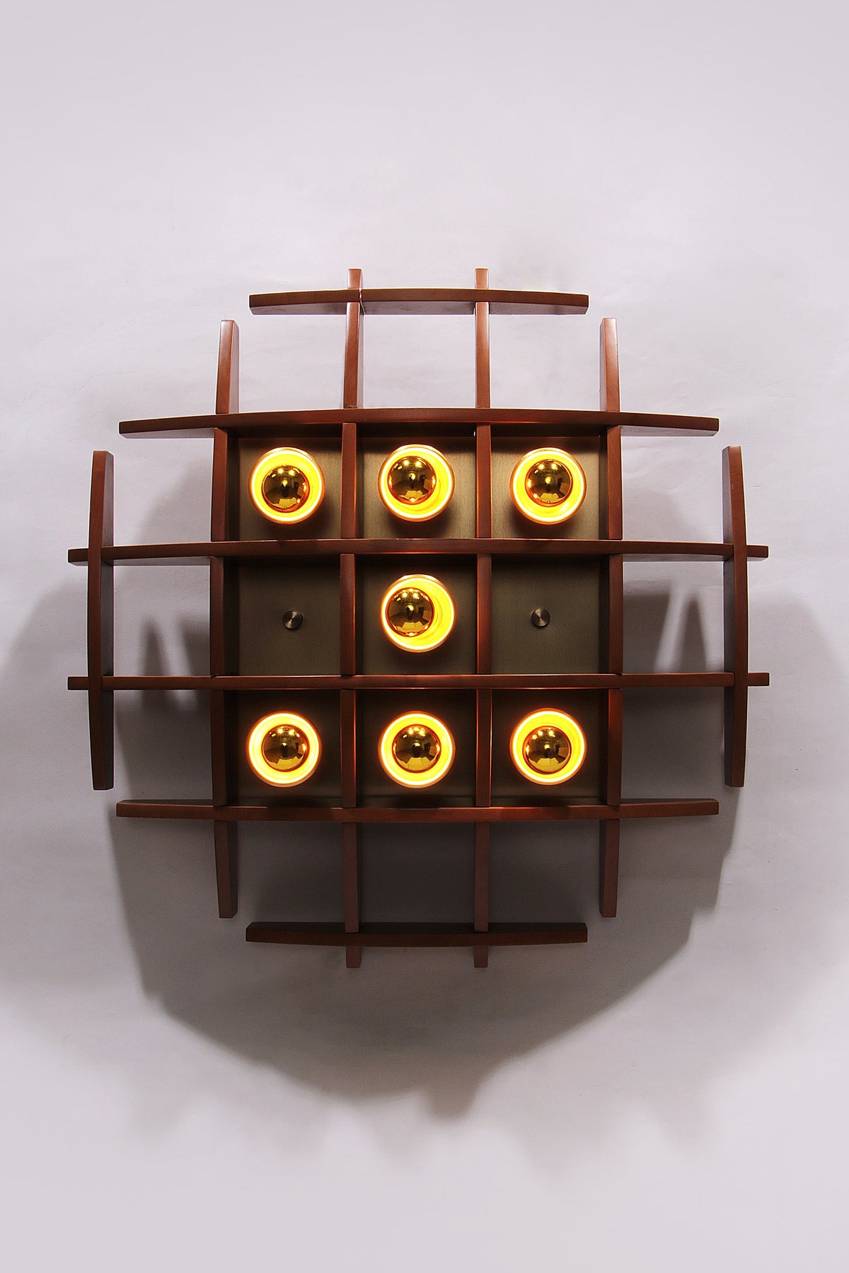 Ikonische Angelo Brotto Wandleuchte aus Holz, Design der 1960er Jahre