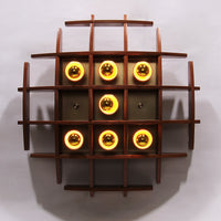 Ikonische Angelo Brotto Wandleuchte aus Holz, Design der 1960er Jahre